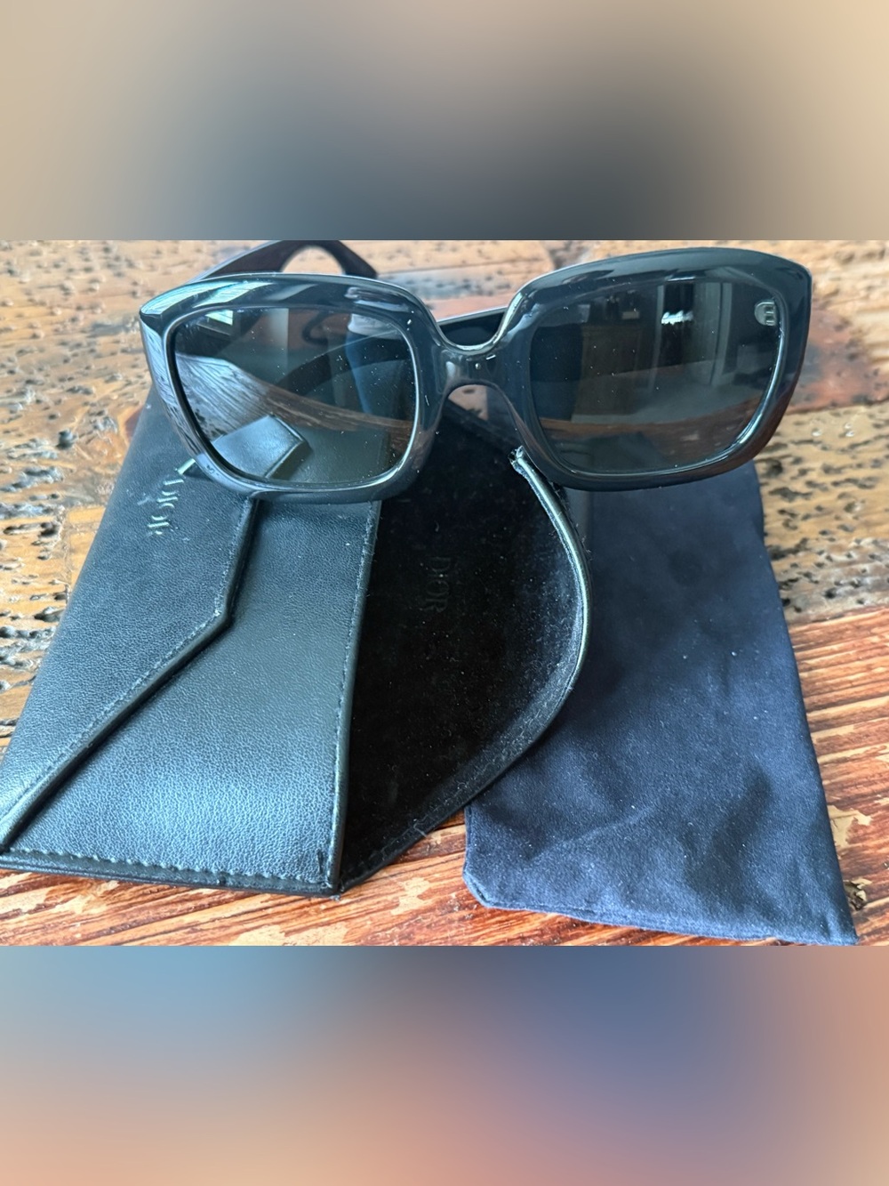 Dior Black Rectangular Sunglasses